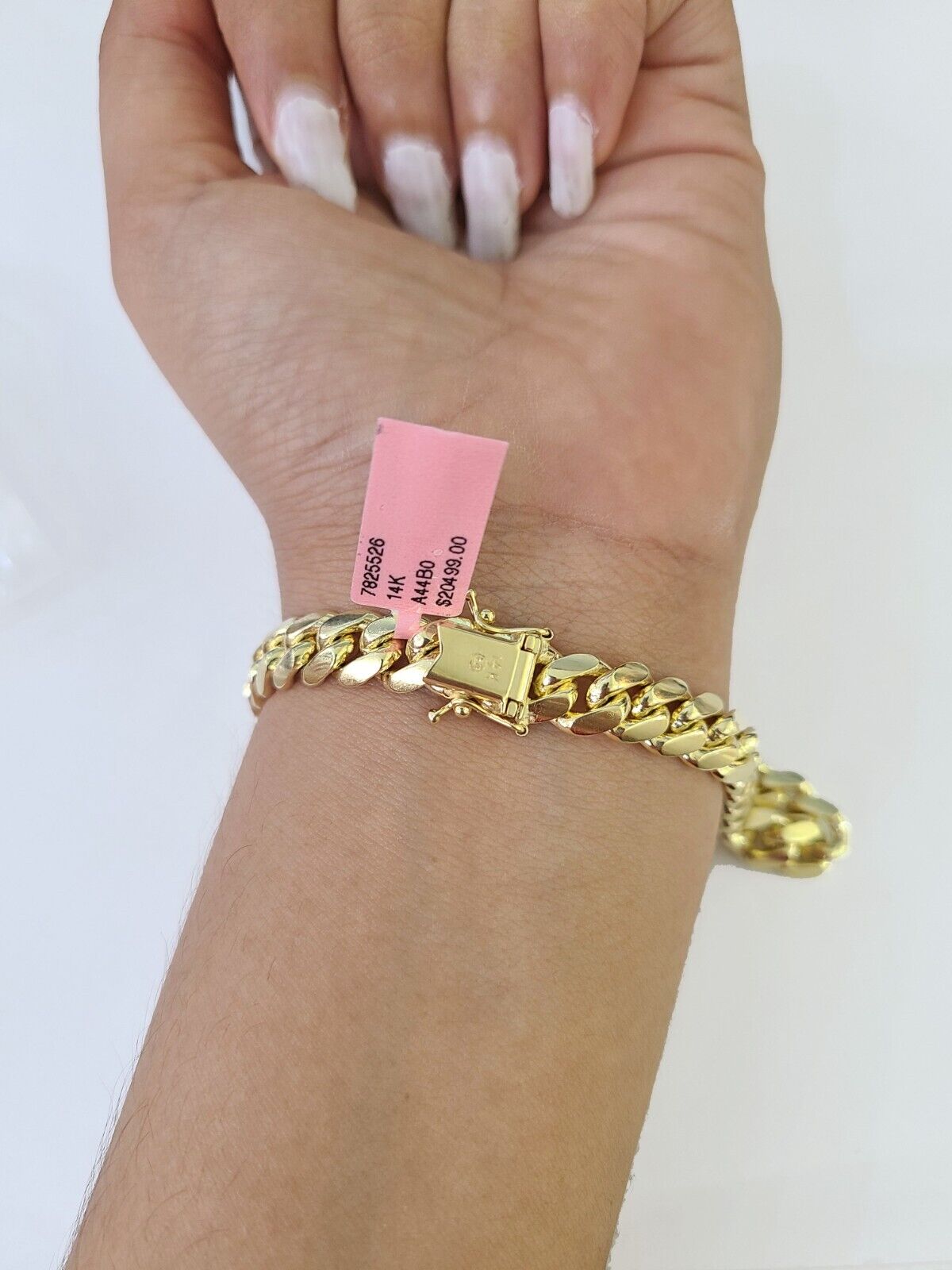 Real 14k Miami Cuban link Bracelet Yellow Gold 8mm 7.5" 8" 8.5" 9" Inch Solid - GoldenlinQ